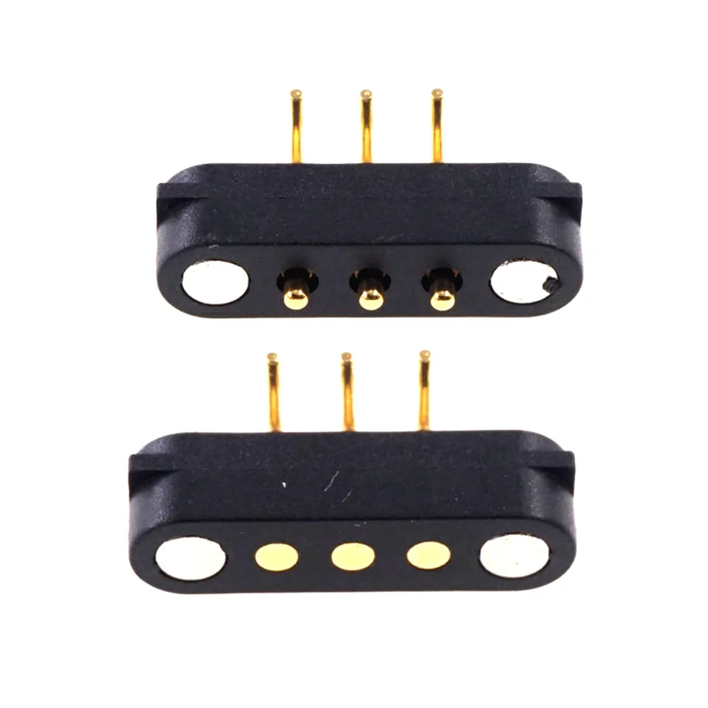 1Pair Spring-Loaded Magnetic Pogo Pin Connector Port Jack 3Pin Pitch 2.54 Male Female 2A 36V High Current DC Power Charge Probe
