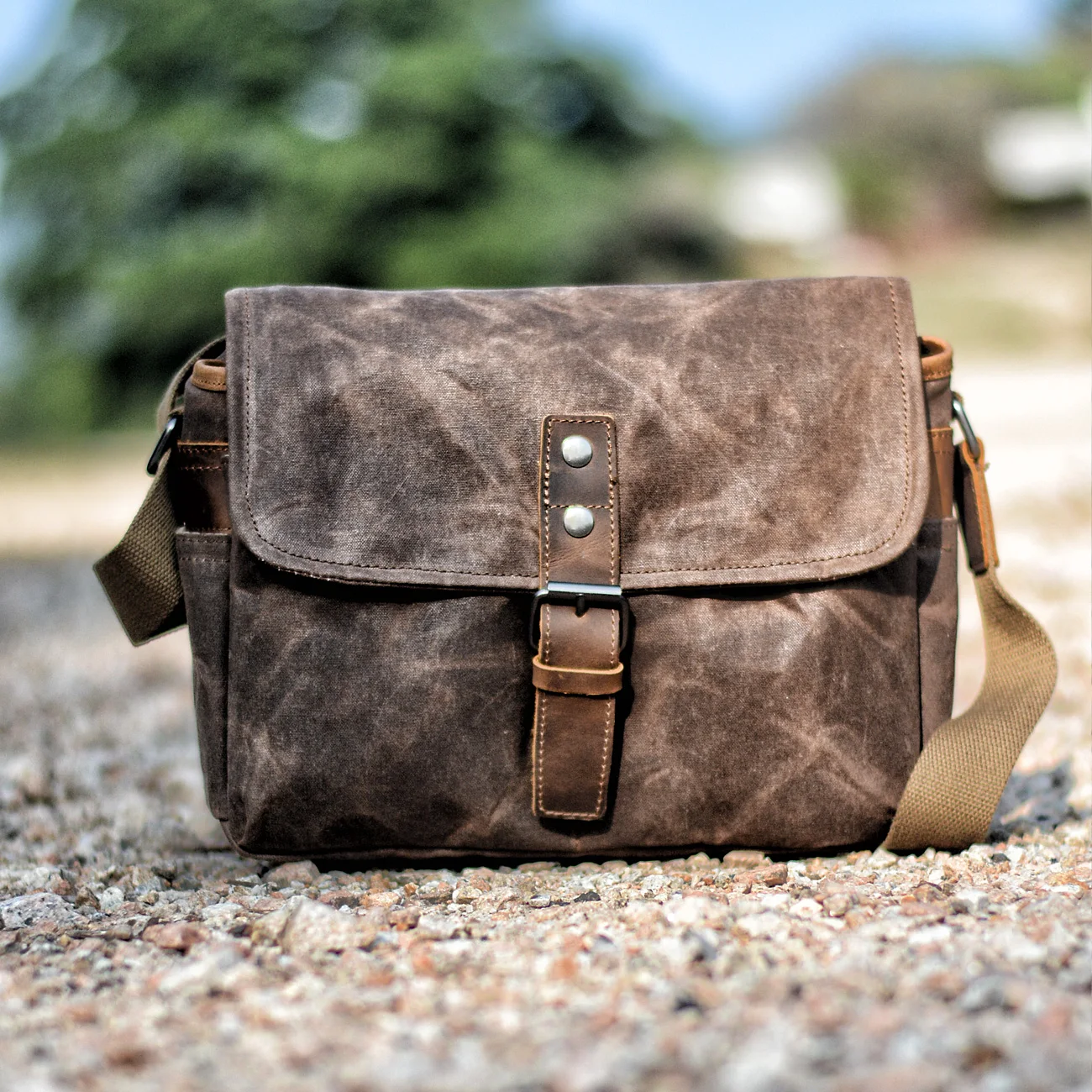Motorcycle Side Bag For Men Vintage Small Camera Bag Shoulder Crossbody Bag Messenger Bag