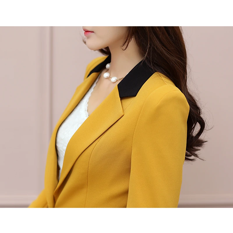 2023 blazer feminino Women new spring and autumn slim medium-long blazers candy color white/black/blue/rose suit jackets S2726