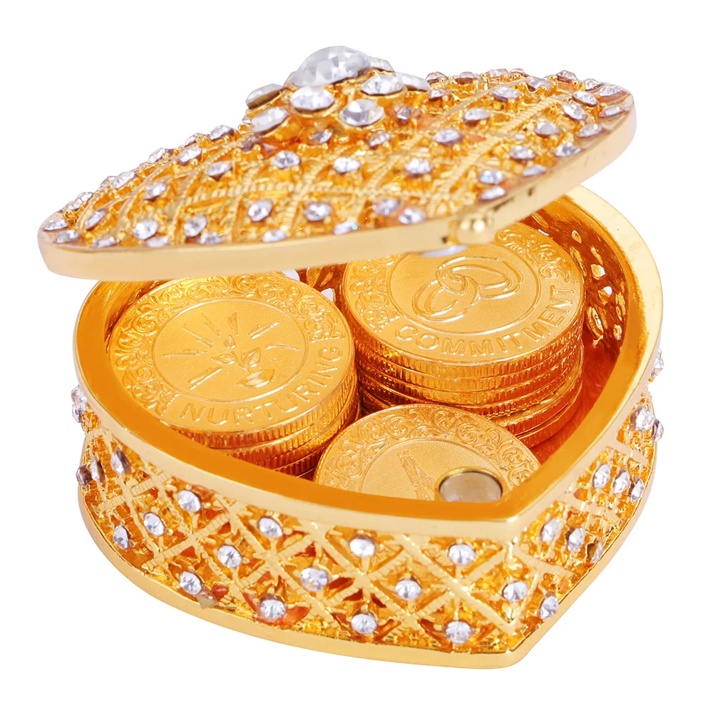 English Arras Para Boda Coins With Gift Box Filipino Party Unity Set Ceremony Bride Jewelry