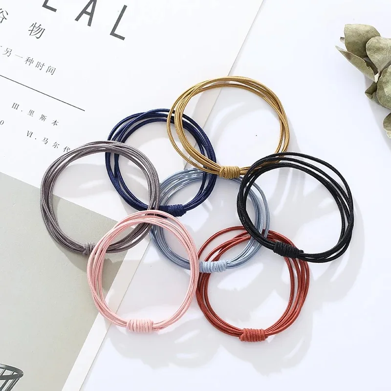 5 sztuk/partia cztery w jednym wysokiej elastyczna opaska do włosów kucyk Holder Scrunchie opaski gumowe opaski dziewczyny gumowe akcesoria do włosów dla włosów