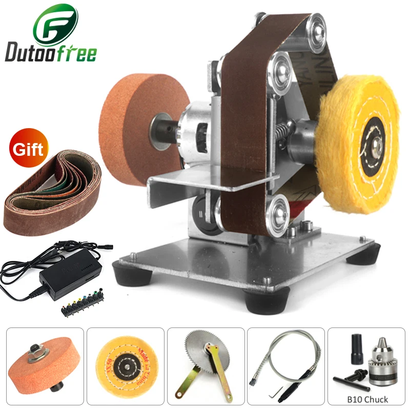 Multifunctional Grinding Machine Belt Grinder Mini Electric Belt Sander DIY Polishing Grinding Machine Cutter Edges Sharpener