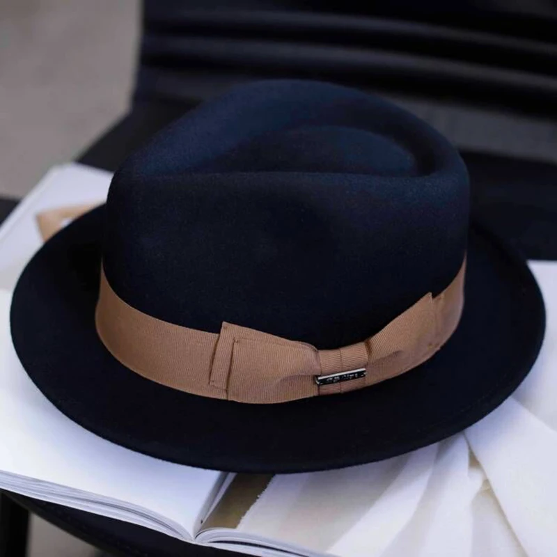 Fedora Hat For Women Men Wool Felt Wide Brim Hat Vintage Jazz Fedora Hat Couple Cap Winter Fedoras Para Hombre NZ225