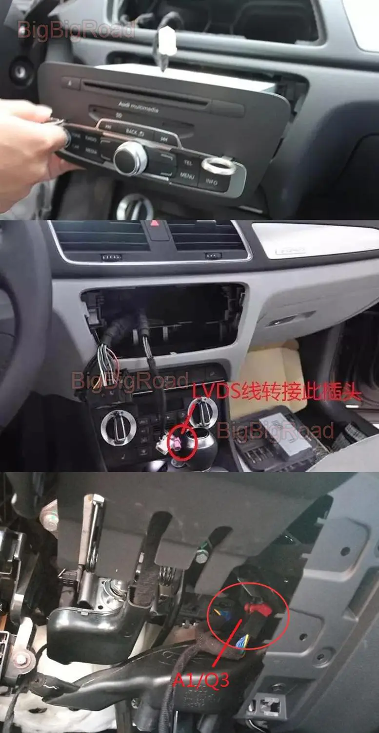 

BigBigRoad Car Rear View Camera Interface Adapter For Audi A5 MMI 3G 2009 -2016 Original Screen Update Digital Decoder