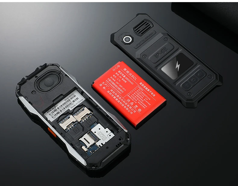 Slim Rugged Outdoor Phone Dual SIM Big Button Long Standby Blacklist Loud Speaker Two Flashlight SOS Dialing MP3 Video Player