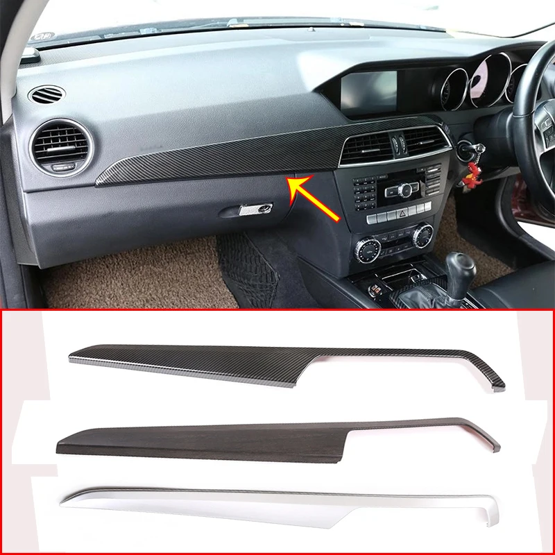 

Right Hand Drive Car Central Control Dashboard Trim Strip Protective Cover Sticker For Mercedes Benz C Class W204 Auto Styling