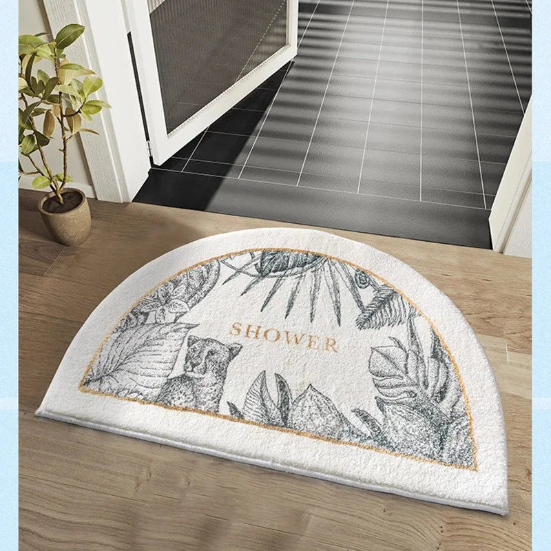 

Semicircle Bathroom Entrance Mat Water Absorption Toilet Non Slip Mat Bedroom Door Carpet Home Hotel Decor Floor Mat