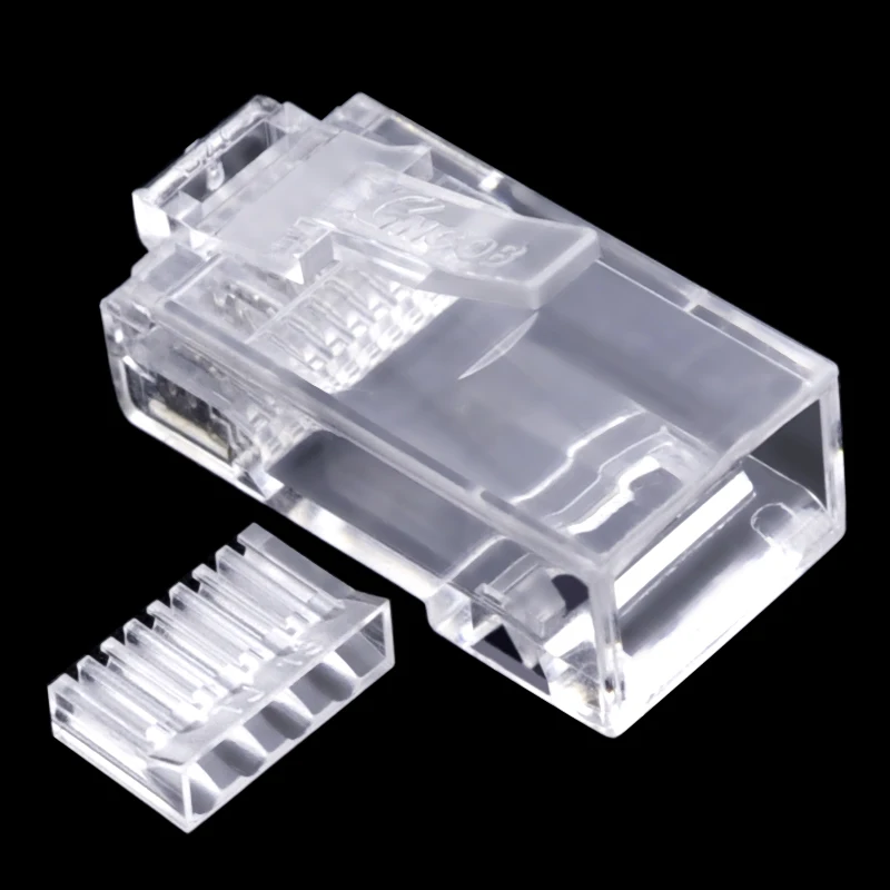 CNCOB Cat6 2-Piece RJ45 موصل ، RJ-45 ينتهي ، UTP 8P8C شبكة التوصيل ل Cat 6/Cat5e إيثرنت كابل (OD:1.1 مللي متر)