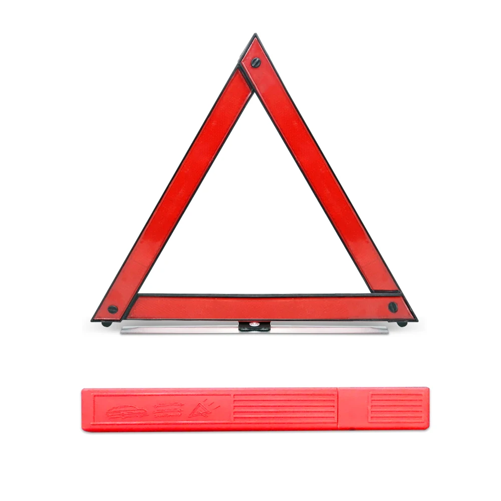 Car Accessories Coche Emergency Breakdown Warning Triangle Red Reflective Safety Hazard Tripod Folded Stop Sign Reflector Strip