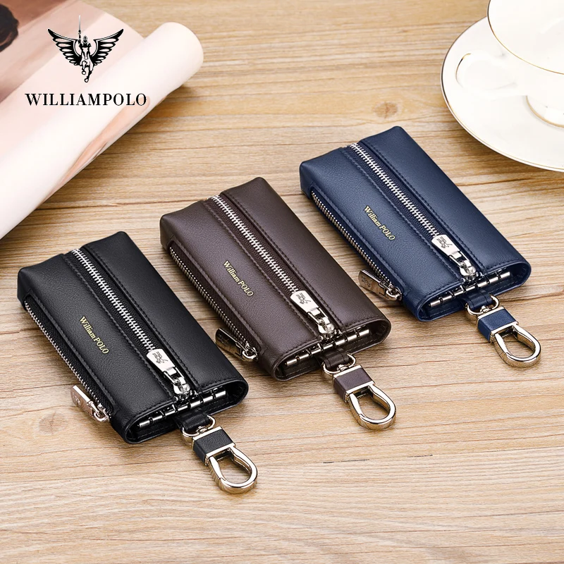 Genuine leather Key Wallet men\'s key chain coin purse High capacity universal Cowhide high quality key storage 2020