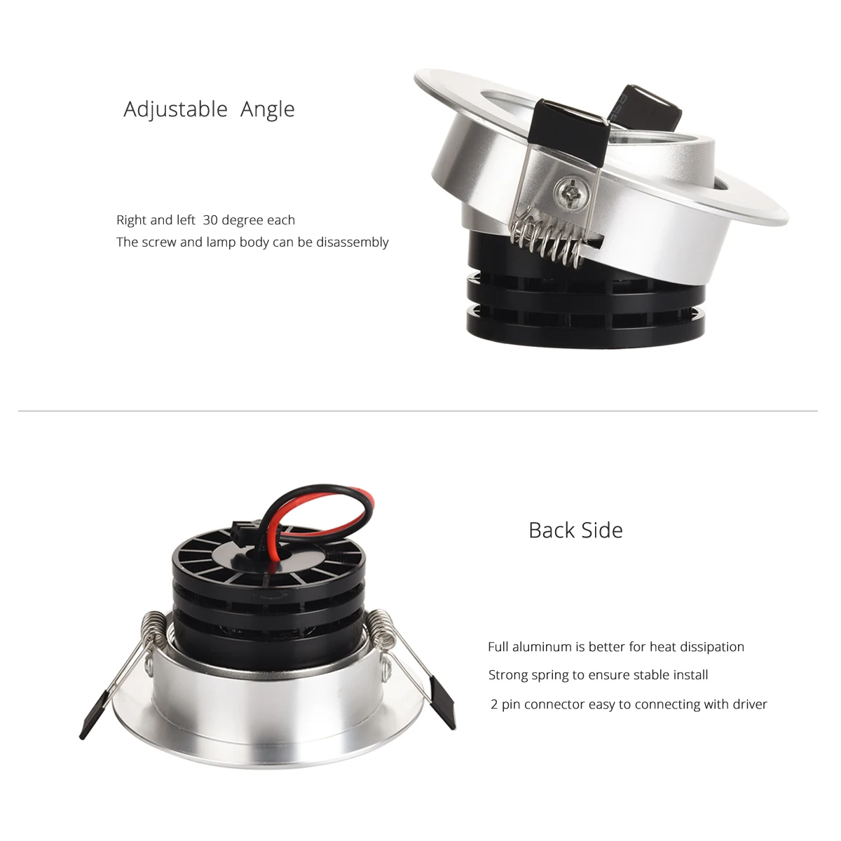 Spot plateado led Mini 3W 5W 7W COB LED Downlight lámpara empotrable regulable mejor para techo hogar Oficina hotel 110V 220V