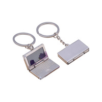 Creative Mini Metal Laptop Keychain Personality Simulation Laptop Notebook Computer Custom Logo Name Telephone Number Keyring