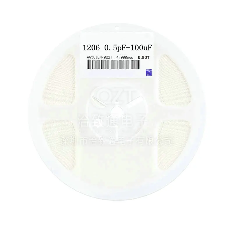 1 بكرة 4000 قطعة 1206 50V SMD رقاقة فيلم سميك متعدد الطبقات مكثف السيراميك 0.5pF-100 فائق التوهج 10NF 100NF 1 فائق التوهج 2.2 فائق التوهج 4.7 فائق التوهج 10 فائق التوهج 1PF 100 فائق التوهج