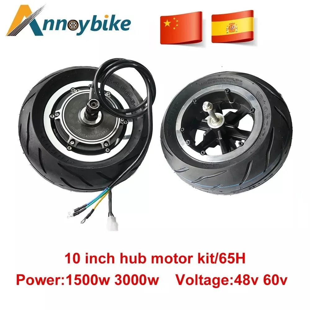 10 Inch 48V1500W 60V3000W Brushless Gearless Hub Motor Front Wheel Kit Bicicleta Electrica Electric Bike Scooter Motor