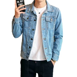 Hot 2025 Fashion Mens Denim Jackets Slim Fit Mens Jeans Jacket Cotton Outwear Coat Long Sleeve Hole Male Clothing Size M-4XL