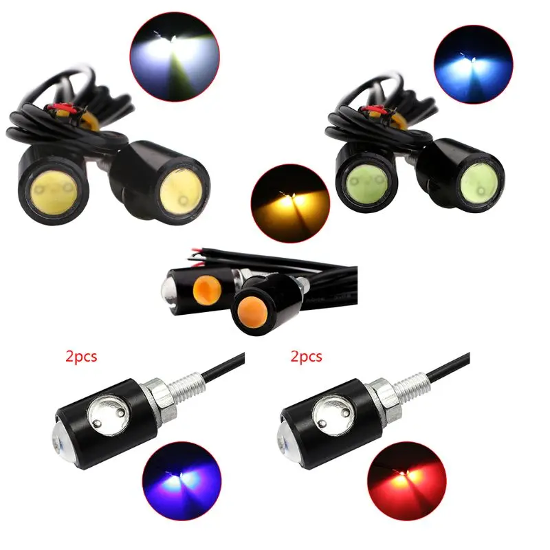 1Pair Universal Motorcycle LED Mini Turn Signal Eagle Eye Shape Turn Indicators