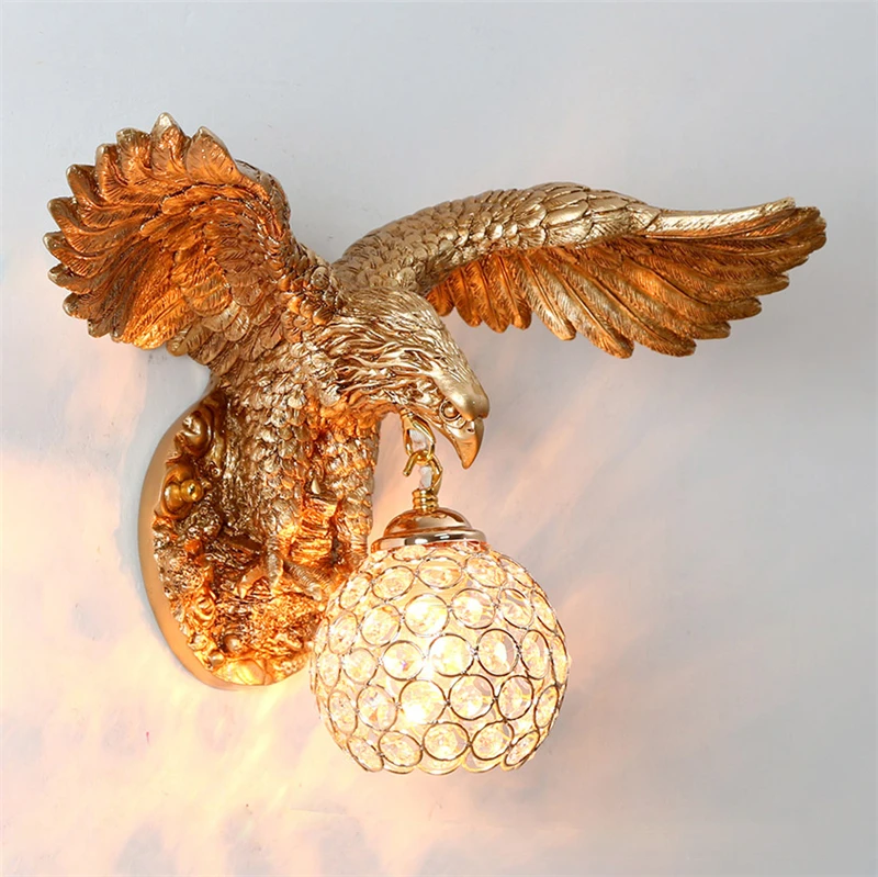 Nordic Resin Bird lamp Eagle Wall Lamp LED classical Wall Decor Light Living Room lamps Corridor Home Decoration indoor lighting