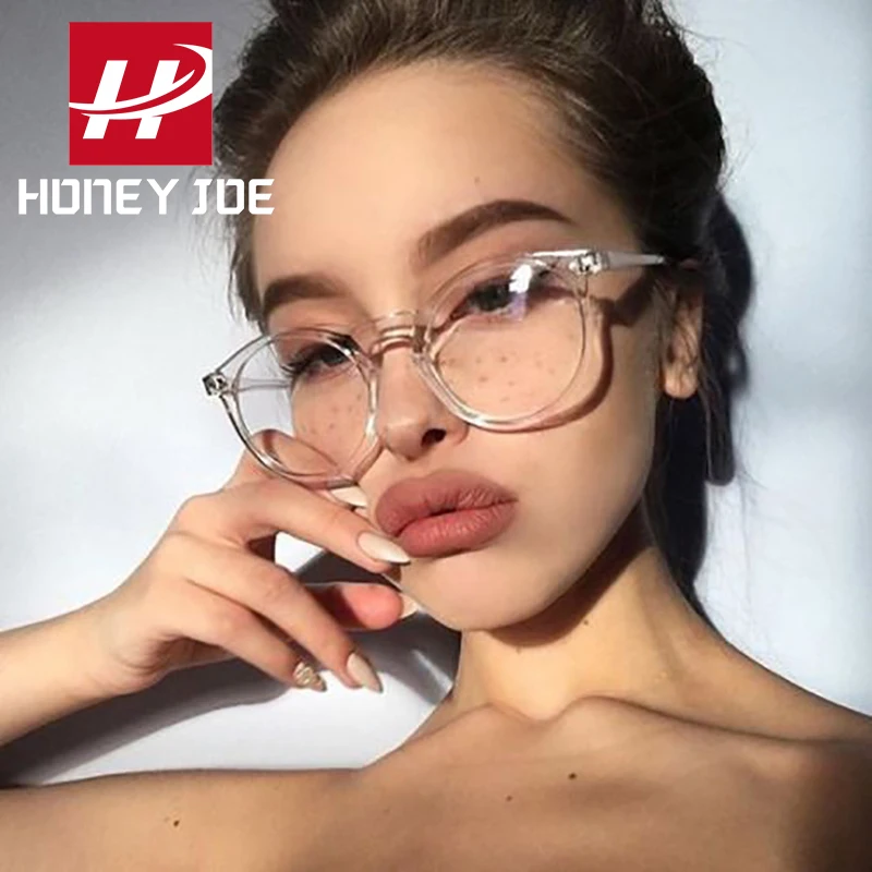 

Retro Vintage Glasses Women Clear Lens Oval Nerd Glass Frame Attractive Party Eyewear Selfie Pose Lady Soild Glasses