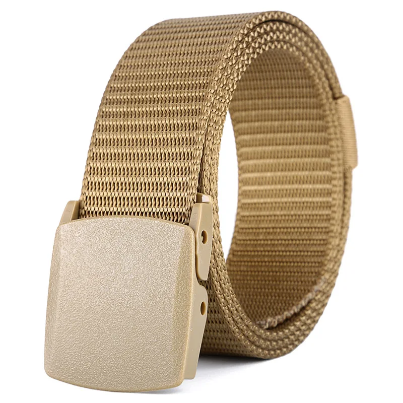 Cinturón militar ajustable de nailon para hombre y mujer, cinturón táctico de viaje al aire libre con hebilla de plástico, 150cm