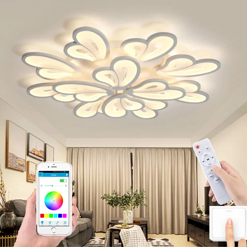 Modern Led Ceiling Light Living Room Pendant Light Bedroom Dining Room Chandelier Indoor Room Ceiling Light App Remote Dimmable