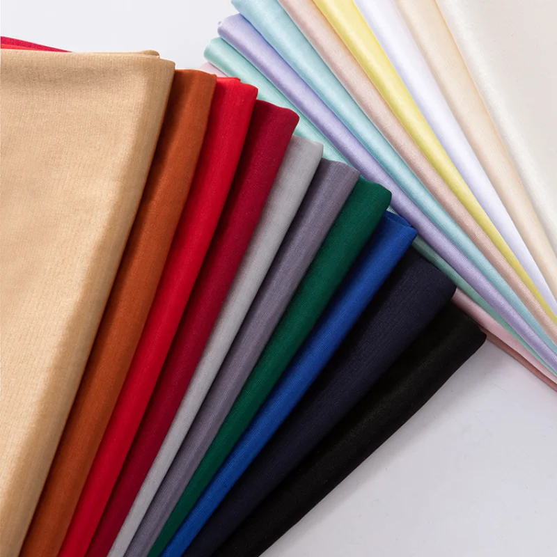 

Width 62'' Solid Color Soft Smooth Comfortable Elastic Fabric By The Half Yard For Dress Lining Garment Accessories Material