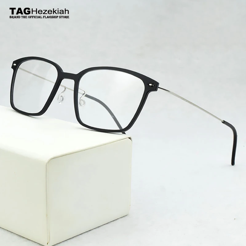 Brand Optical Eye Glasses Frame Men Ultralight Square Prescription Eyeglasses Plastic Titanium TR90 transparent Spectacle frame