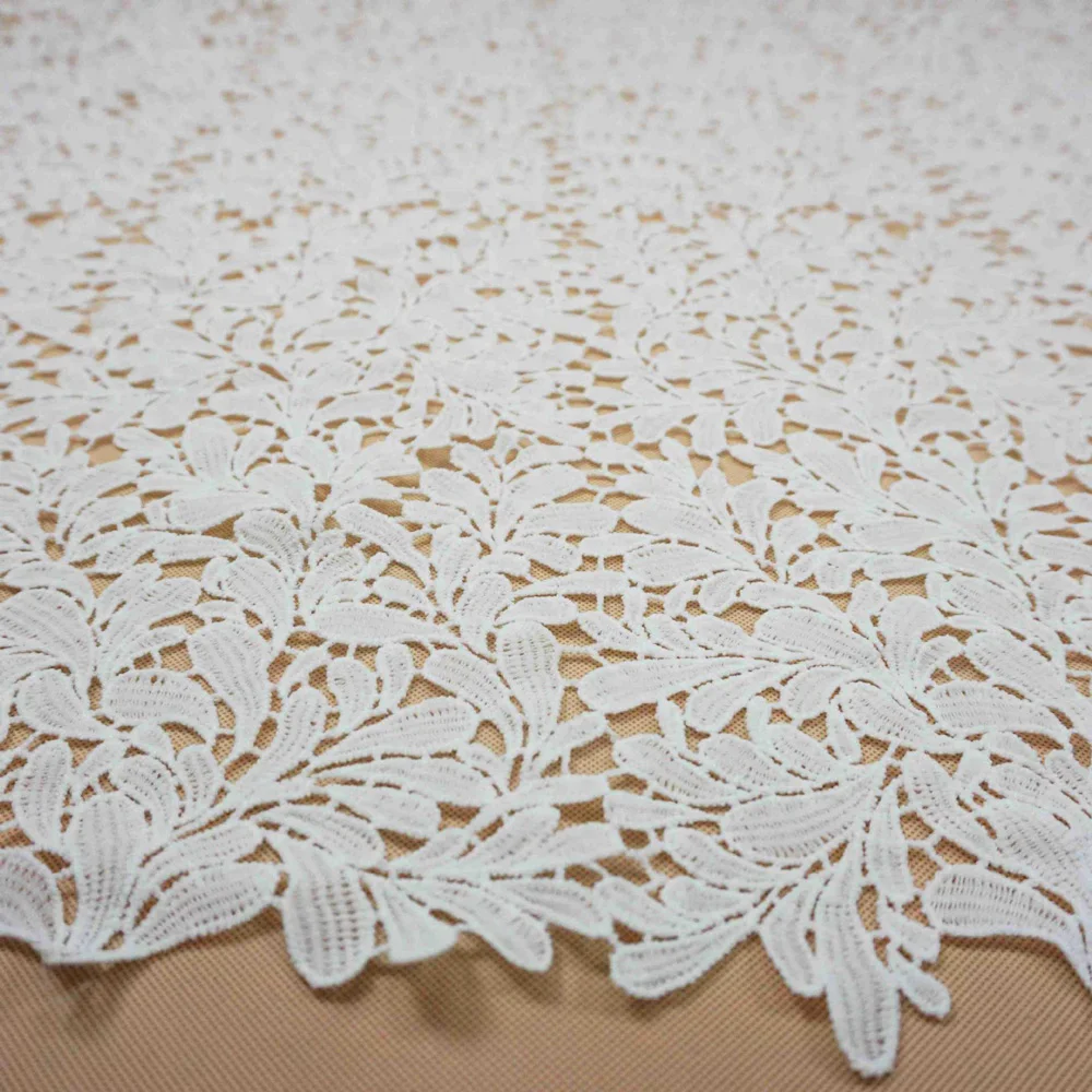2Yards White African Cord Lace Fabrics 2020 High Quality Guipure French Lace Fabric For Nigerian Women Dress Milk Silk Material
