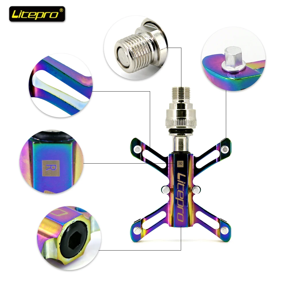 Litepro CNC Quick Release Bicycle Pedals Ultralight MTB Bike Pedal Anti-slip Cycling 3 Sealed Bearings Pedals MTB Accessories