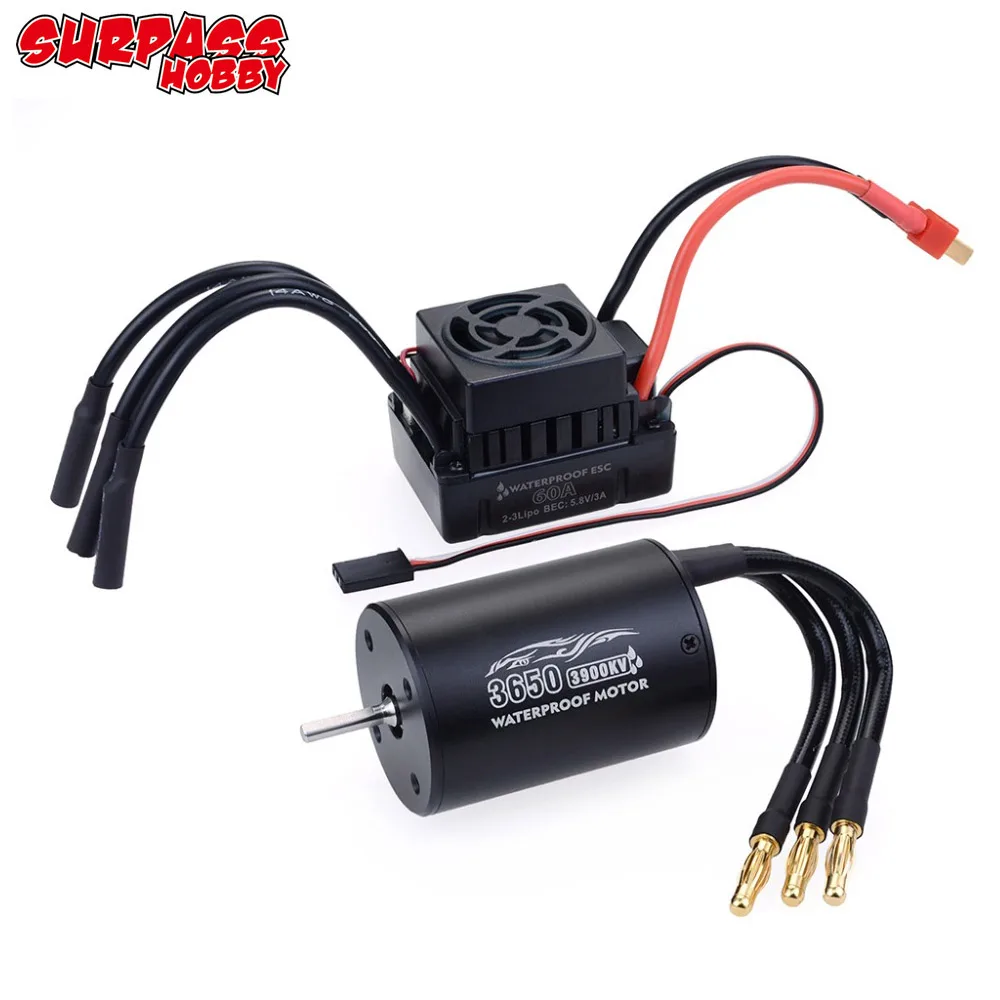 

SURPASS HOBBY 3650 3660 F540 Brushless Motor 60A ESC for 1/10 1/12 Wltoys 104001 104009 Traxxas HSP Tamiya RC Car Buggy