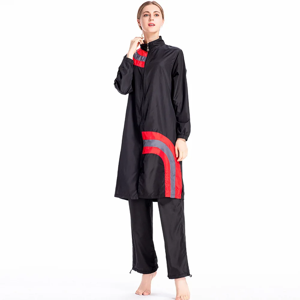 TaoBo-traje de baño musulmán conservador para mujer, ropa deportiva de talla grande, holgada, con cremallera, costura dividida, burkini, novedad