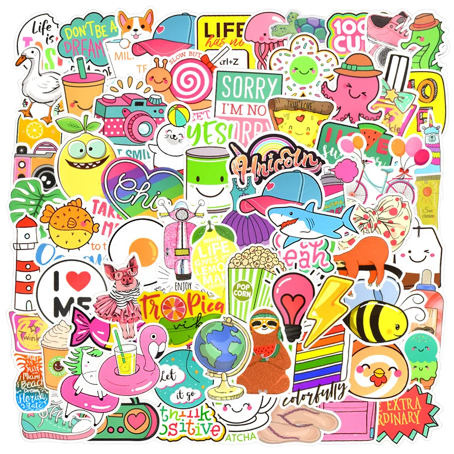 

150 PCS Graffiti Anime Stickers Toys for Children Kawaii Fashion Girl Style Decals Sticker DIY Laptop Luggage Bike Water Bottle