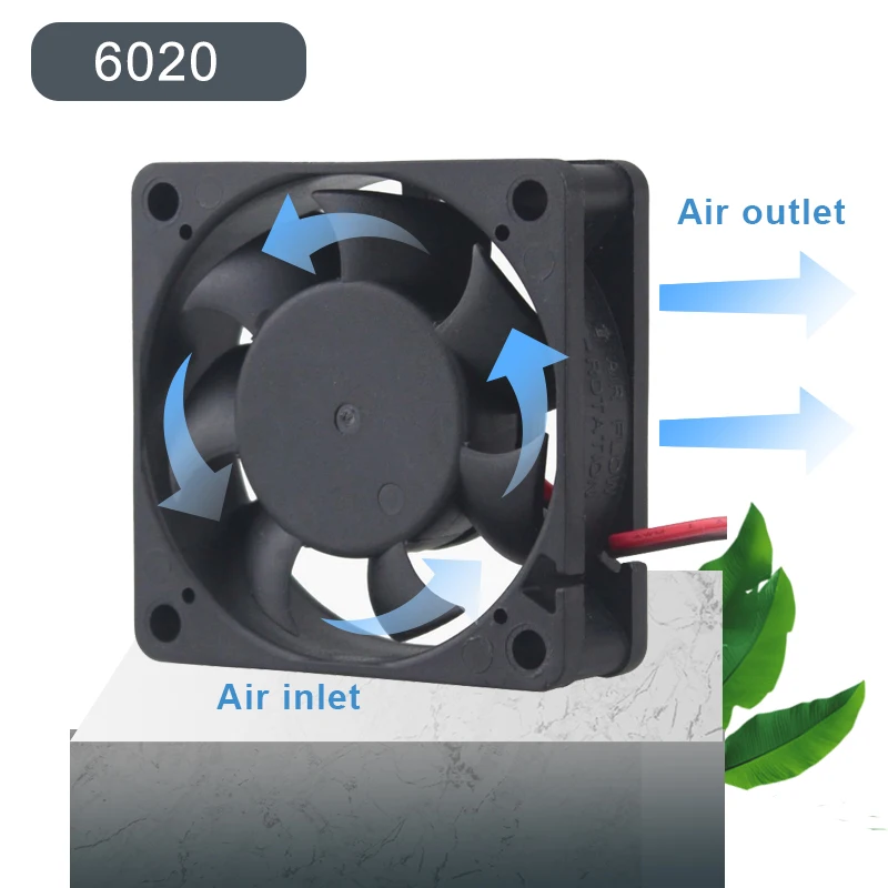 Gdstime – ventilateur de refroidissement CPU, 2 pièces, DC 12V, 2 broches, roulement à billes, 60x60x20mm, 6cm
