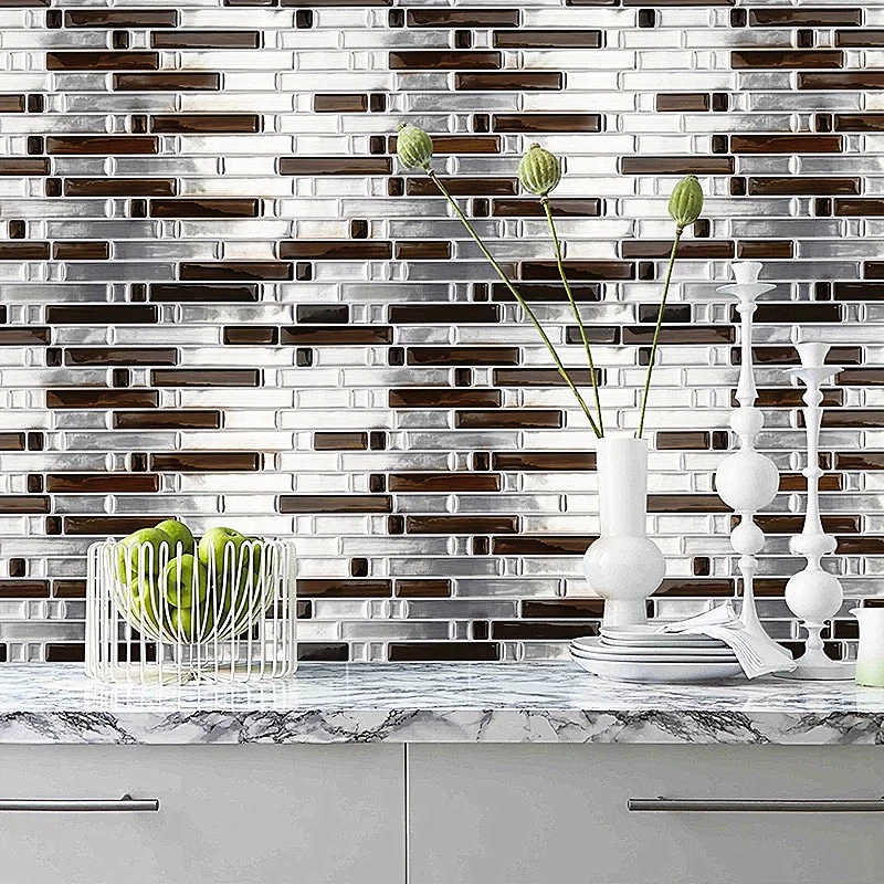 Mosaic Self Adhesive Tile Backsplash Wall Sticker Vinyl Bathroom Kitchen Home Decor DIY - 10 sheets