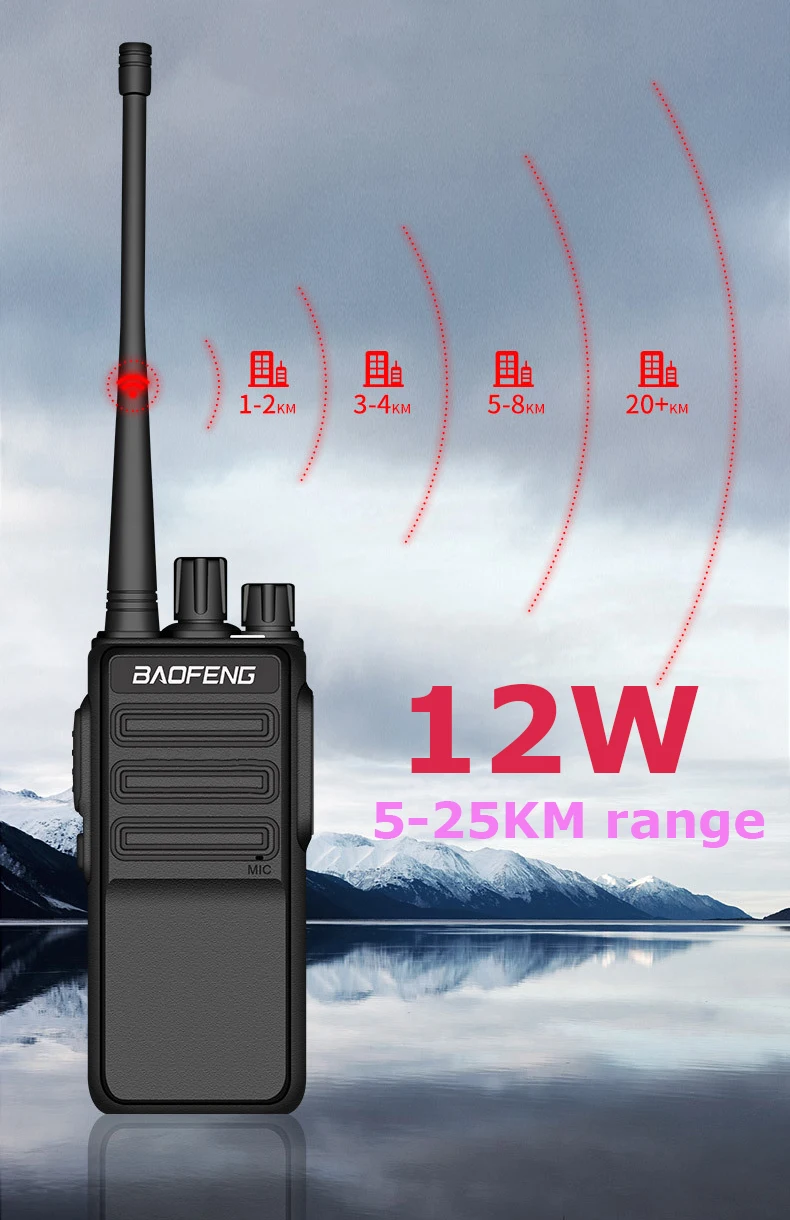 10-25KM Real 12W 4200mAh 1/2pcs BaoFeng BF-1904 Portable Sets Cb Radio Comunicador 400-520MHz  Walkie Talkie