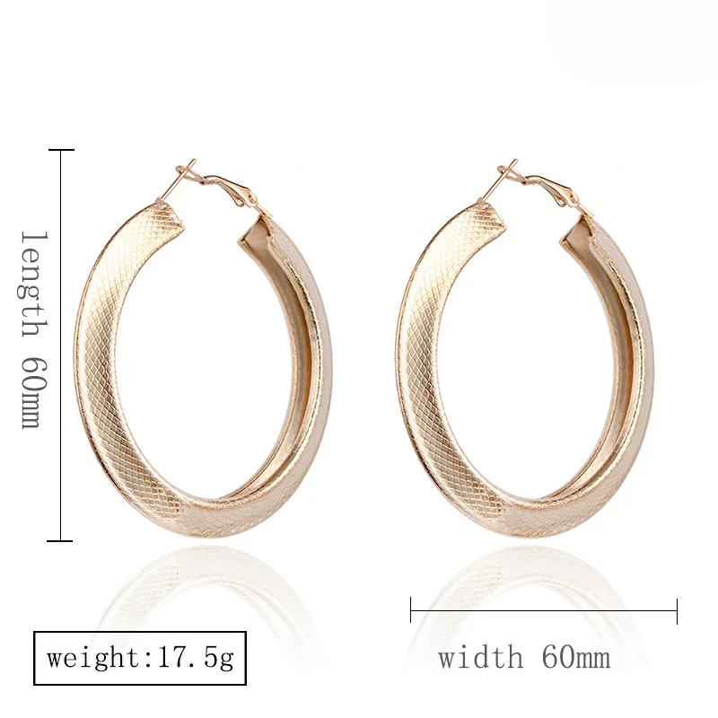 BLIJERY Exaggerated Snake Pattern Carved Big Hoop Earrings for Women Punk Jewelry Thick Metal Circle Earrings Boucles d'oreilles