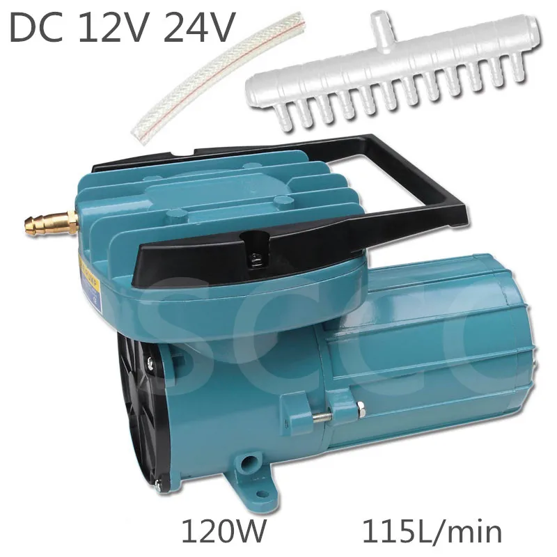 DC 12V 24V Solar Fish Pond Aerator Hydroponics Electromagnetic Driving Air Compressor Aquarium Aquaculture Oxygen MPQ Air Pumps