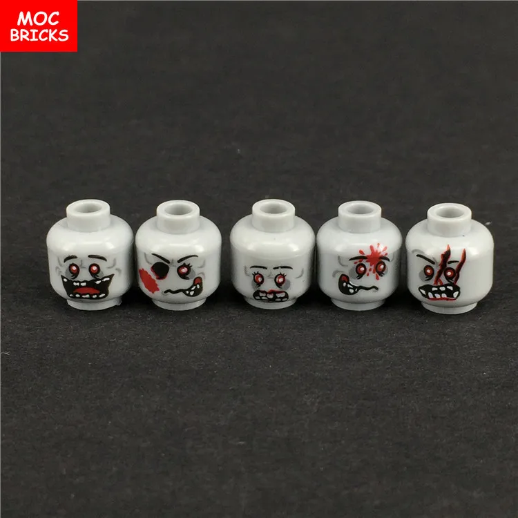 MOC Bricks Zombie Face Head Expression Collection anime figure DIY Educational building blocks Toys for children Xmas Gifts