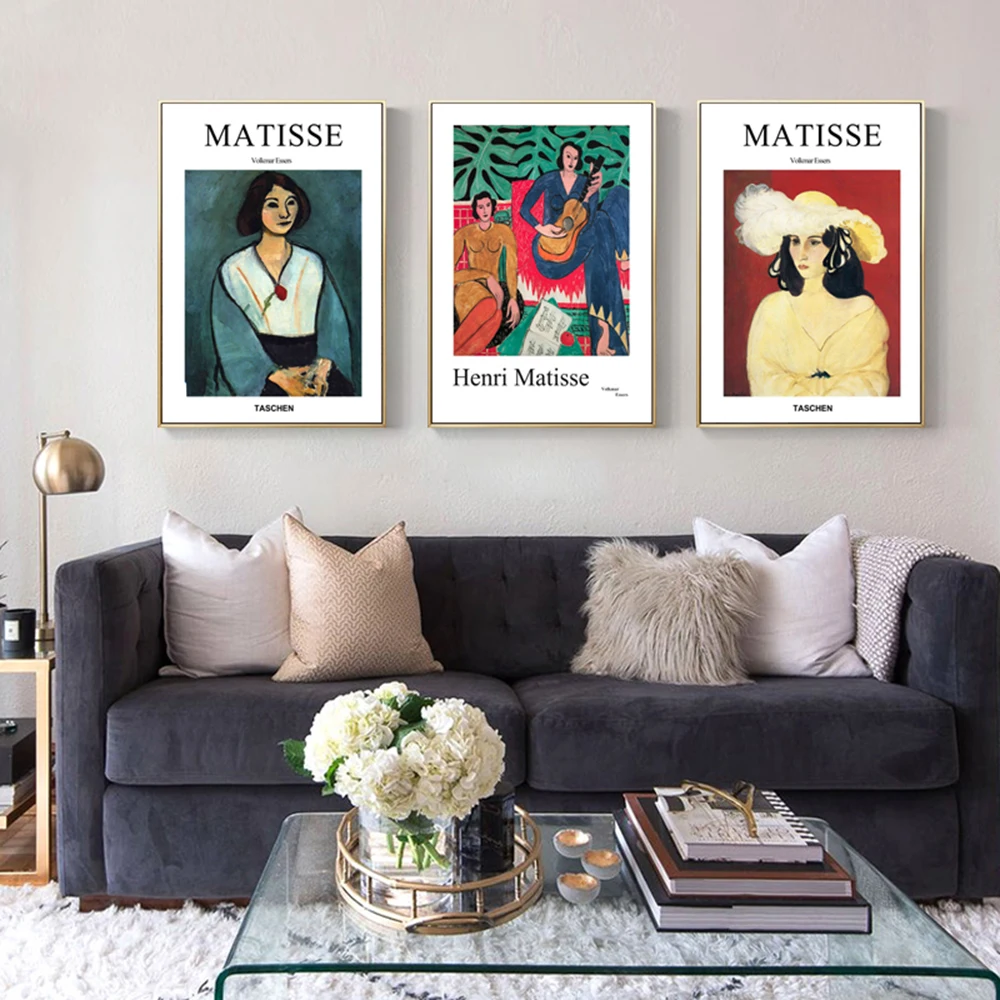 Retro Poster French Henri Matisse Girl Painting Set Retro Canvas Pictures for Home Decor Wall Art Canvas Poster Prints Cuadros