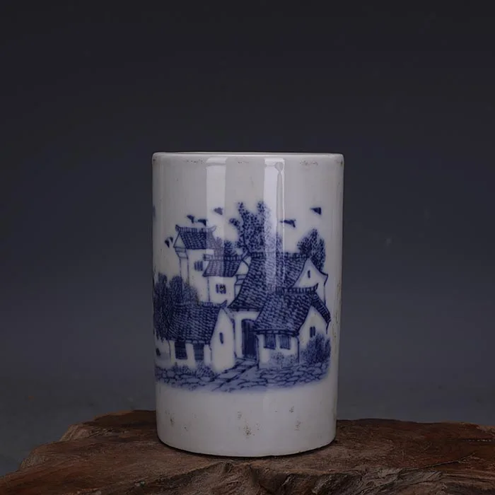 Old blue and white water bottle, Folk house