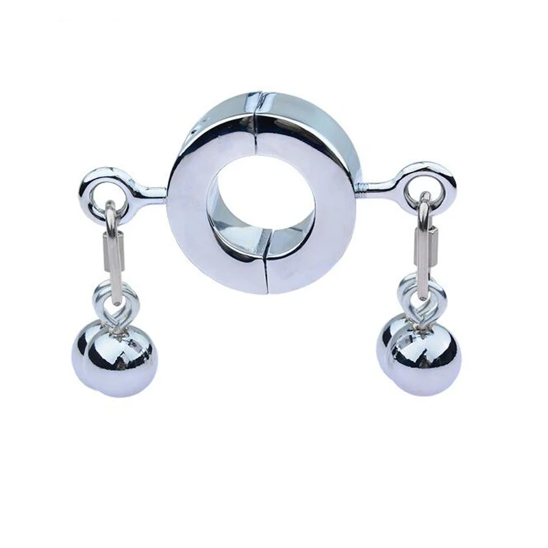 Metal Penis Ring Testicle Ball Stretcher Scrotum Cock Ring Locking Pendant Weight For CBT Male Sex Toys For Men