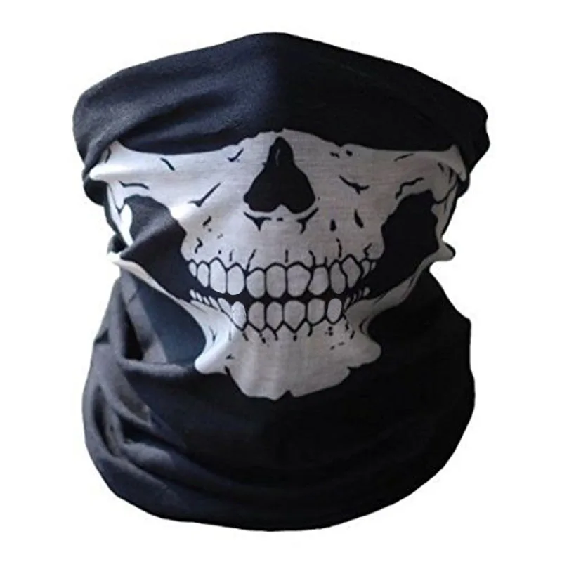 Black Face Shield Mask Riding Motorcycle Skull Ghost Head Skull Balaclava Hood Full Warm Neck Personal Face Protector Mask