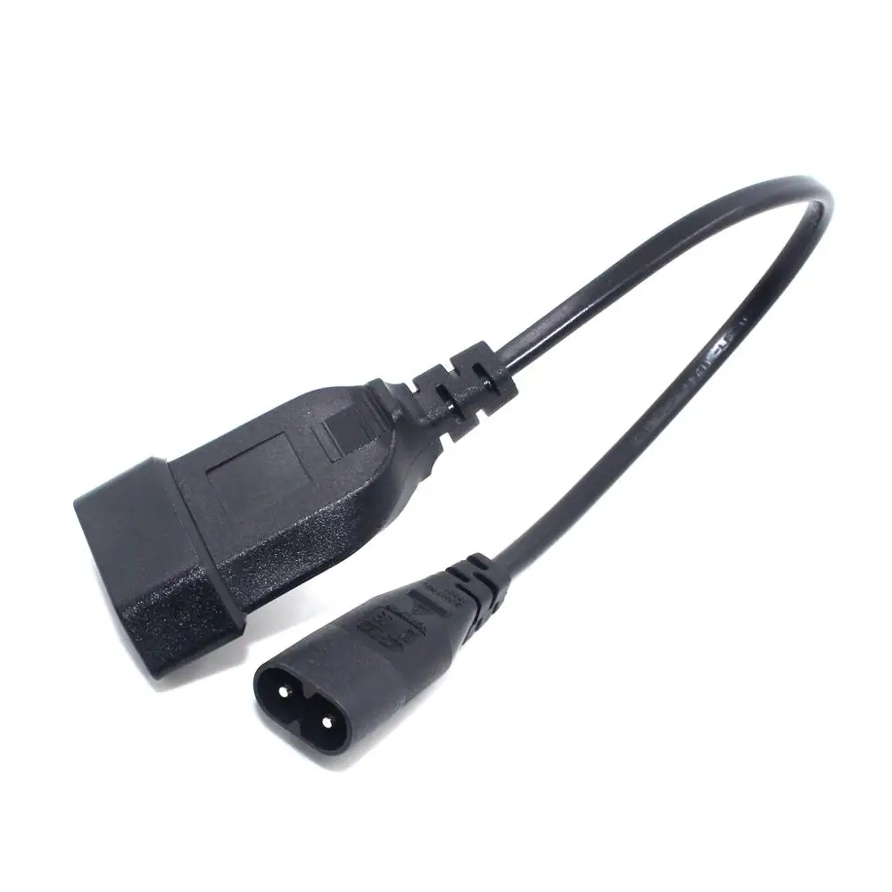 IEC320 C8 Male to Europe Schoko CEE7/16 Outlet Female socket Power Extension Cable For PDU UPS 30cm