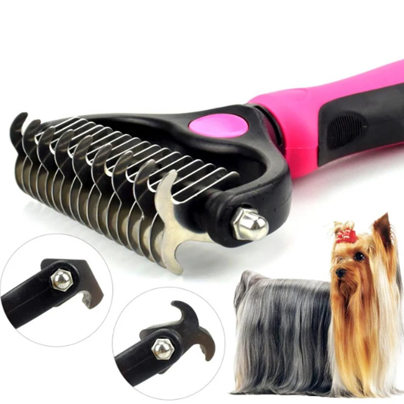 Pet Fur Knot Cutter Dog Grooming Shedding Tools Pet Cat Hair Removal Comb Brush Double sided Pet Products