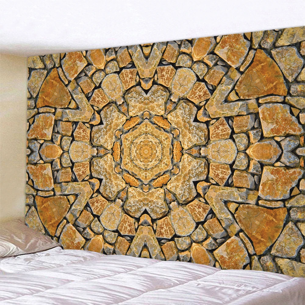 Vintage brick wall texture home decoration art tapestry hippie bohemian mandala wall hanging bedroom wall decoration yoga mat