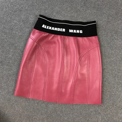 Top brand Women Spring 2020 Genuine Real Sheep Leather Skirt E7  high quality