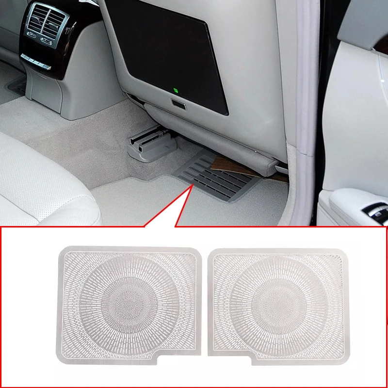 For Mercedes-Benz S Class W221 2008-2012 Stainless Steel Silver Car Seat Under Air Outlet Frame Trim Accessories 2pcs/set