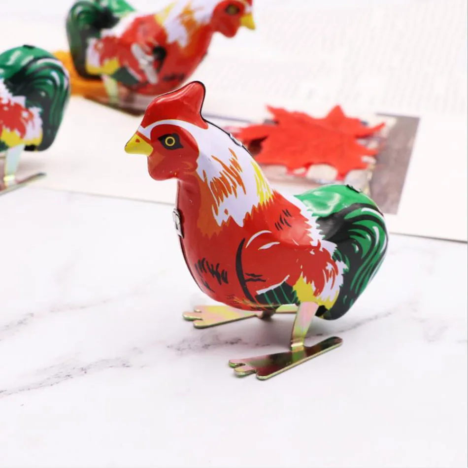 Kids Classic Tin Wind Up Clockwork Toys Jumping Frog Rabbit Mouse Rooster Vintage Toy For Children Boys Educational Toys