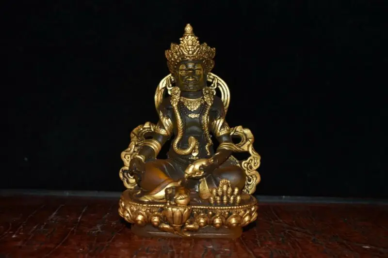 

Chinese Old Beijing Glaze Gold Plating Handmade Exquisite Statue 15666