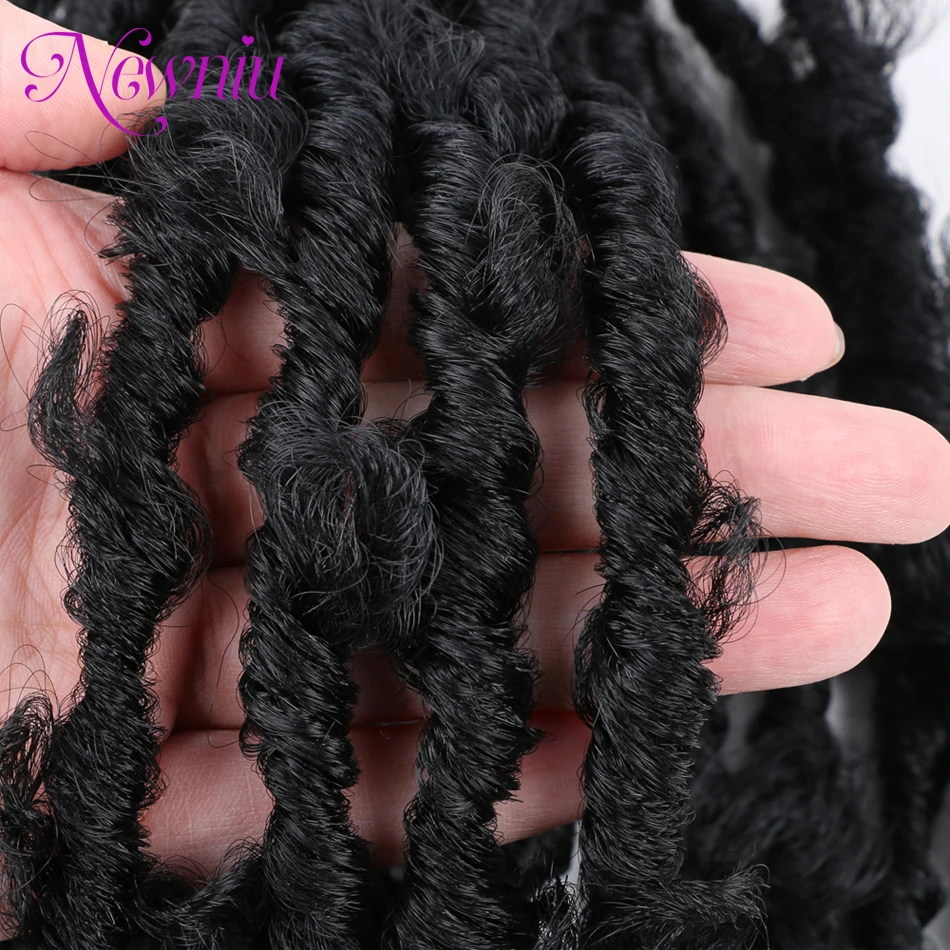 Vlinder Locs Gehaakte Vlechten Haar Synthetische Dreadlocks Meche Faux Locs Gehaakte Hair Extensions Voor Vrouwen Vlechten Haar