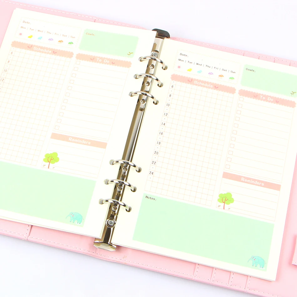 Nieuwe Leuke Spiraal Binnenste Papier Core Briefpapier Voor Notebook,7 Soorten: Lijn, Grid, Leeg, punt, Te Doen, Dagelijks/Maand/Week Planner A5a6